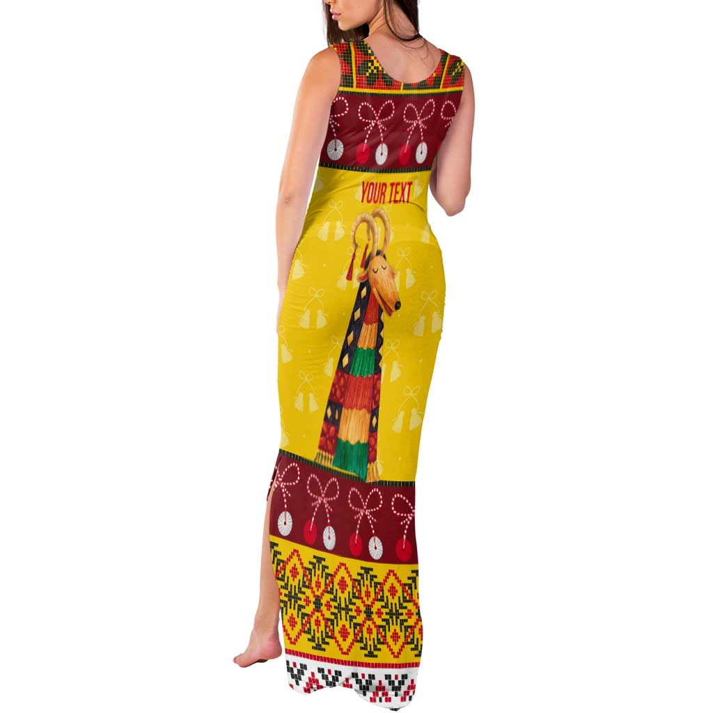 Personalized Moldova Christmas Tank Maxi Dress Capra Goat Folk Costume - Wonder Print Shop