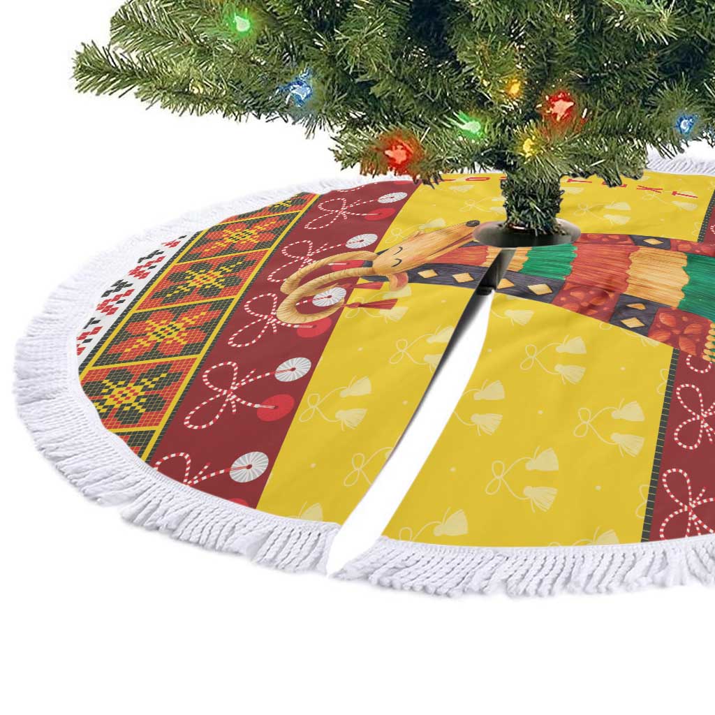 Personalized Moldova Christmas Tree Skirt Capra Goat Folk Costume - Wonder Print Shop