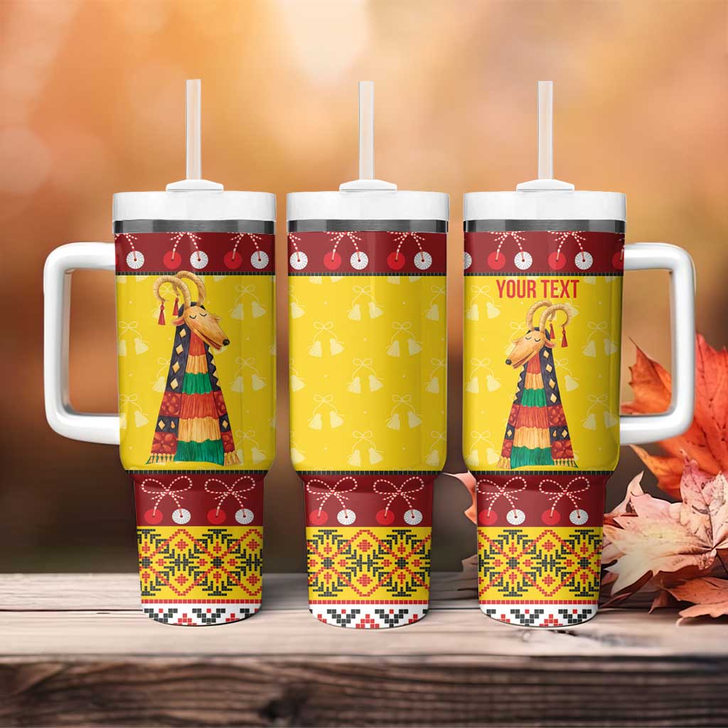 Personalized Moldova Christmas Tumbler With Handle Capra Goat Folk Costume - Wonder Print Shop