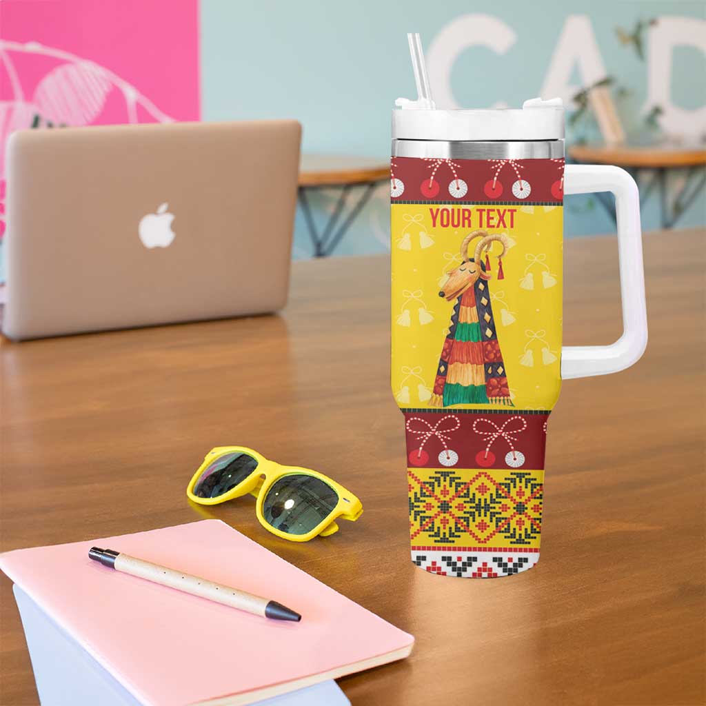 Personalized Moldova Christmas Tumbler With Handle Capra Goat Folk Costume - Wonder Print Shop