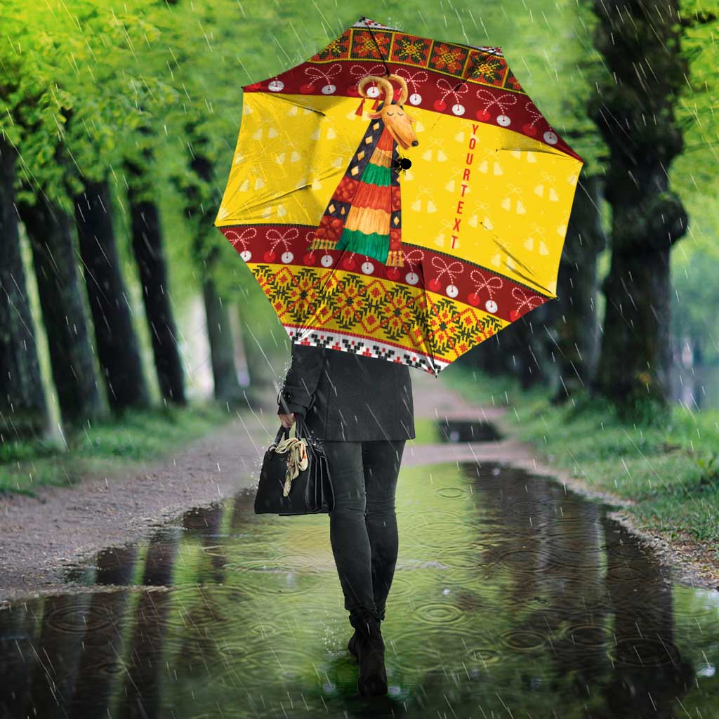 Personalized Moldova Christmas Umbrella Capra Goat Folk Costume - Wonder Print Shop