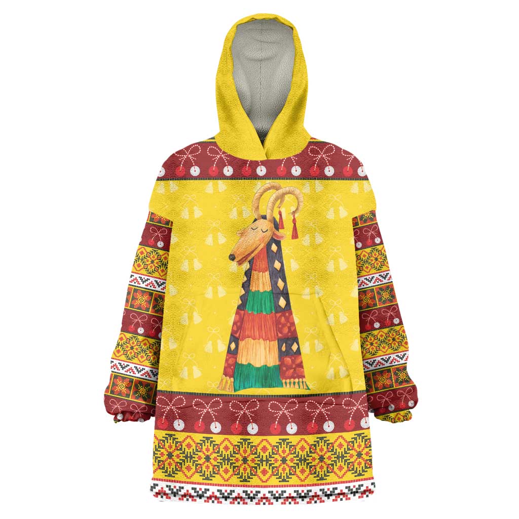 Personalized Moldova Christmas Wearable Blanket Hoodie Capra Goat Folk Costume - Wonder Print Shop