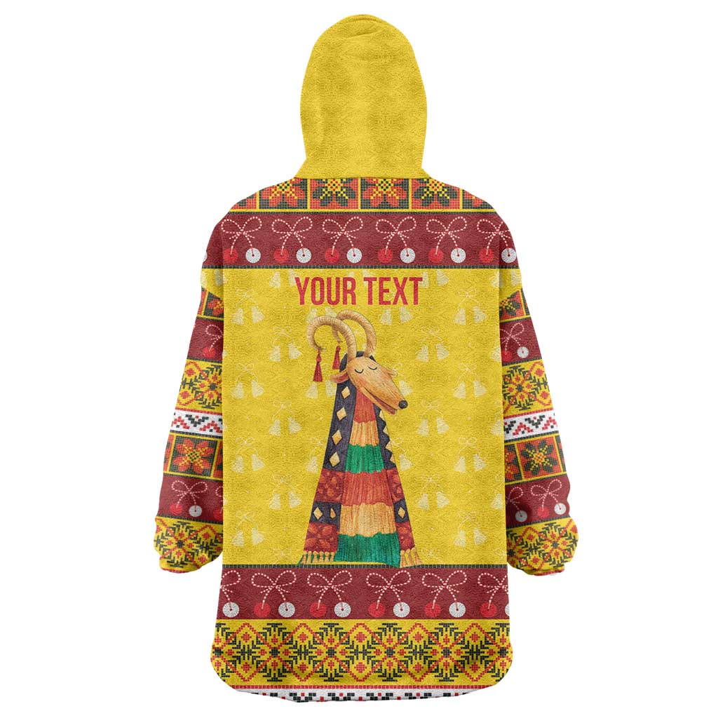 Personalized Moldova Christmas Wearable Blanket Hoodie Capra Goat Folk Costume - Wonder Print Shop