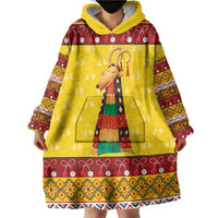 Personalized Moldova Christmas Wearable Blanket Hoodie Capra Goat Folk Costume - Wonder Print Shop