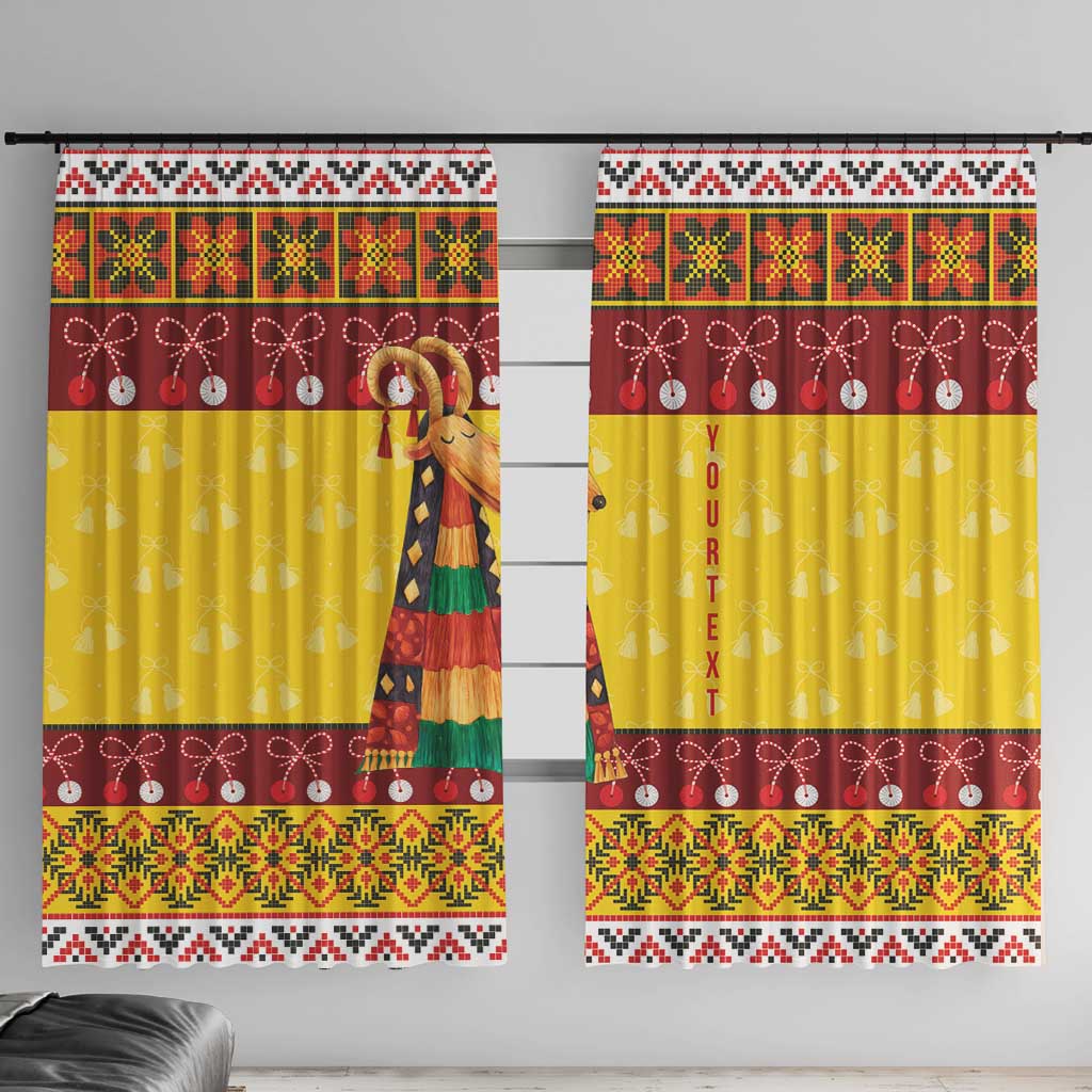 Personalized Moldova Christmas Window Curtain Capra Goat Folk Costume - Wonder Print Shop