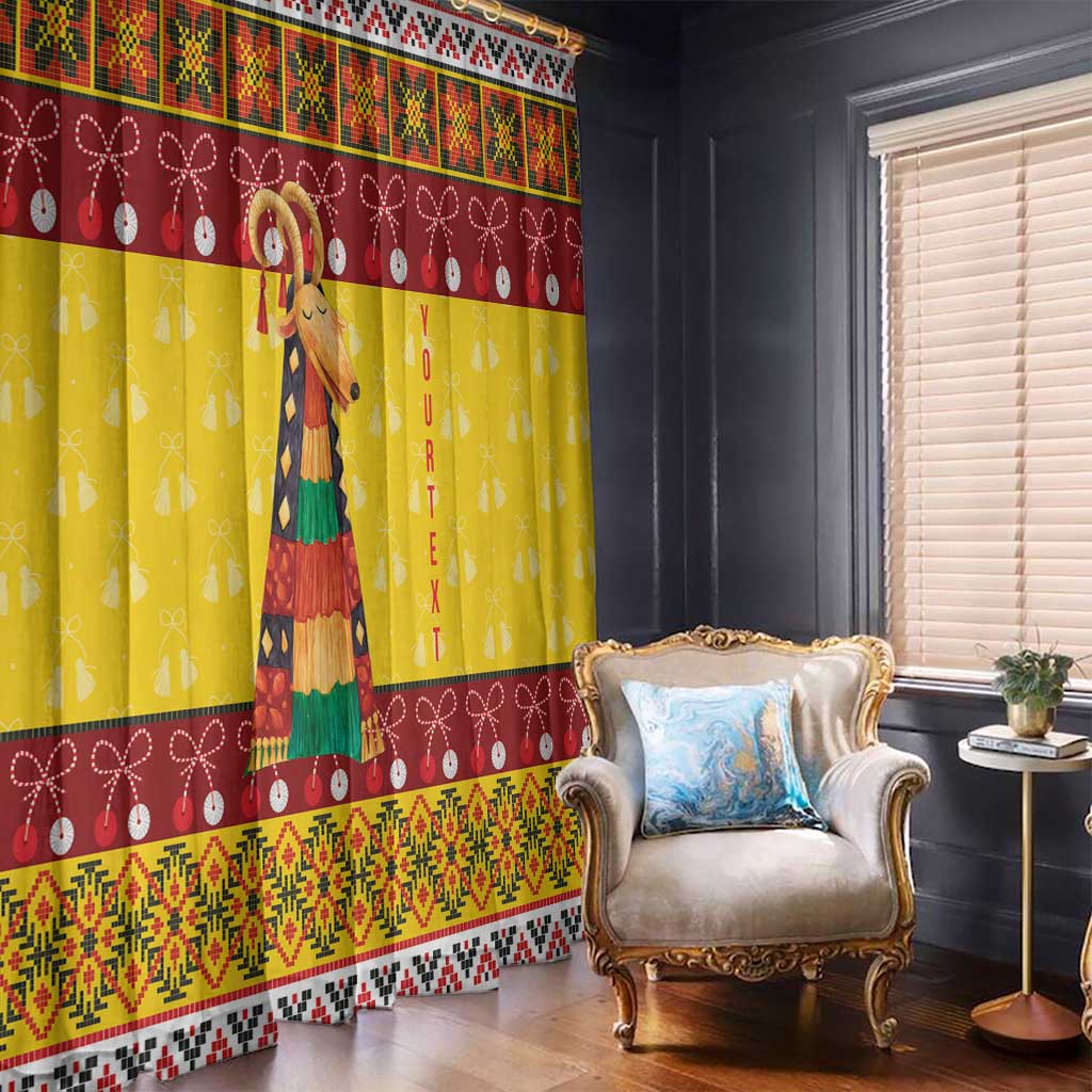 Personalized Moldova Christmas Window Curtain Capra Goat Folk Costume - Wonder Print Shop