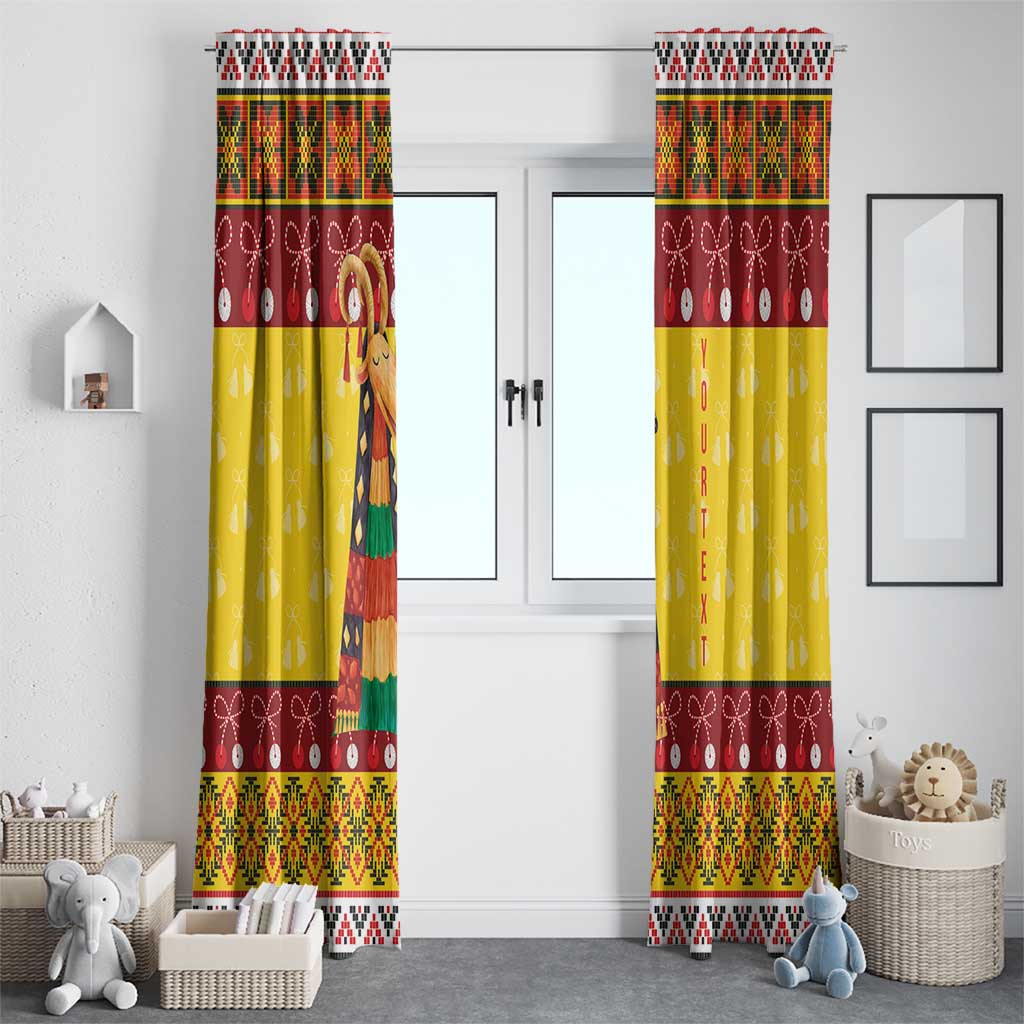 Personalized Moldova Christmas Window Curtain Capra Goat Folk Costume - Wonder Print Shop
