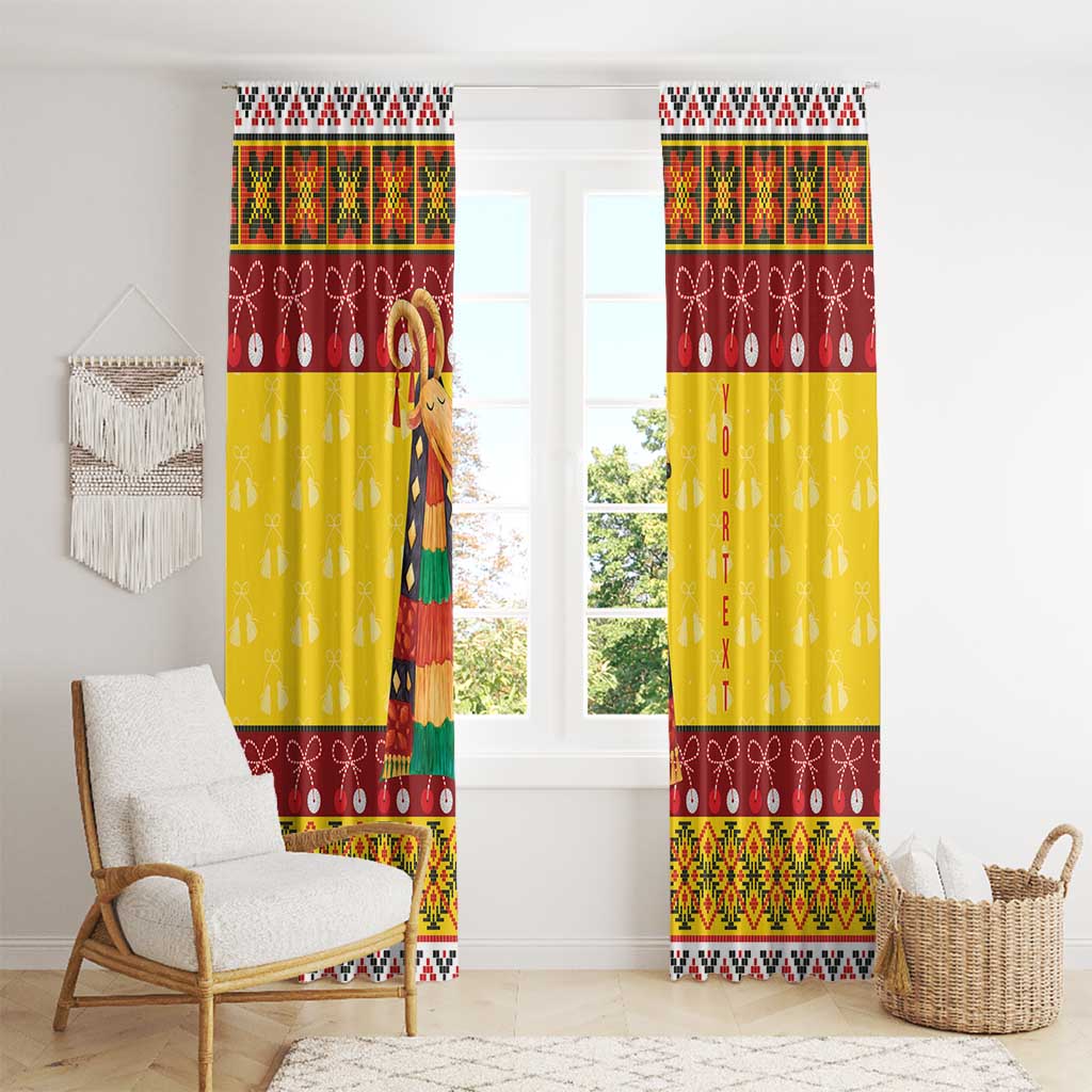 Personalized Moldova Christmas Window Curtain Capra Goat Folk Costume - Wonder Print Shop