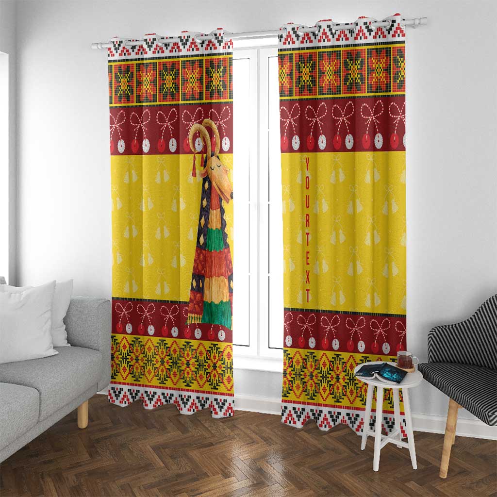 Personalized Moldova Christmas Window Curtain Capra Goat Folk Costume - Wonder Print Shop
