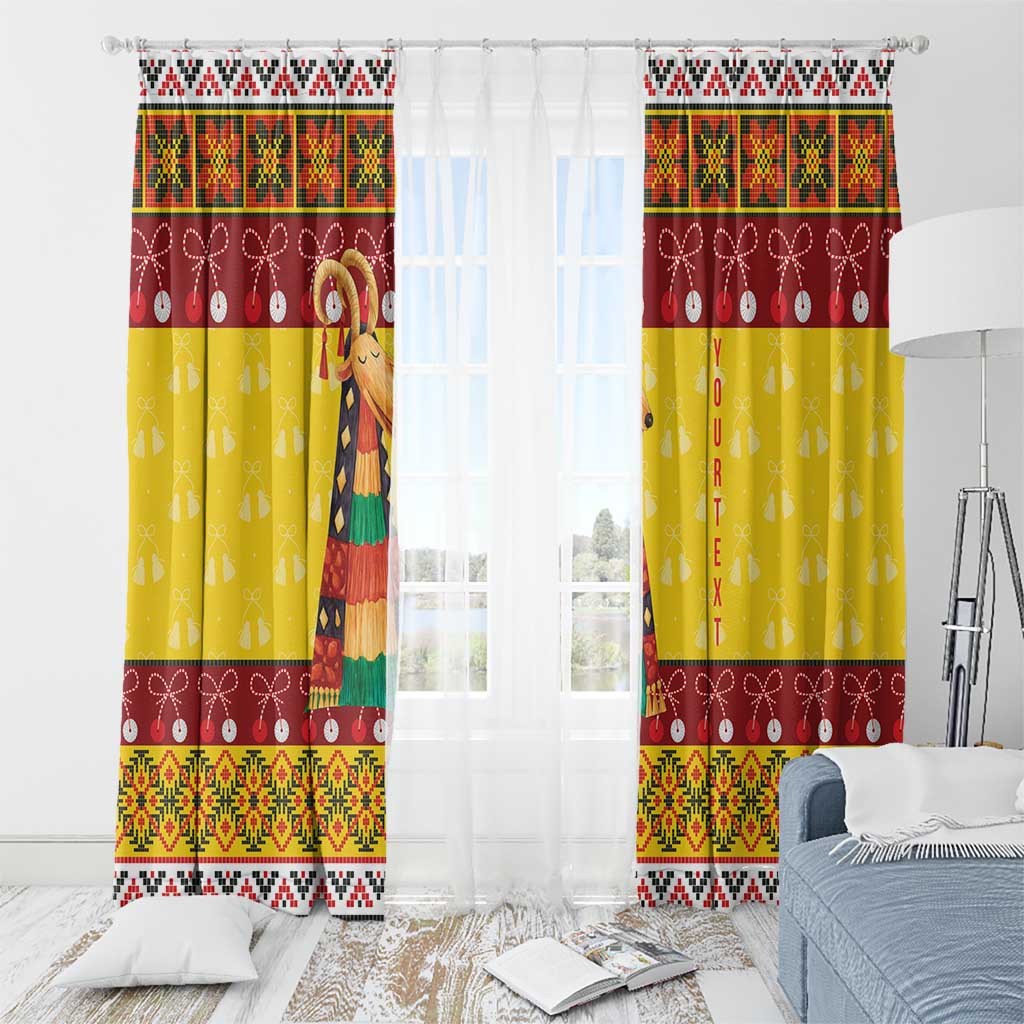 Personalized Moldova Christmas Window Curtain Capra Goat Folk Costume - Wonder Print Shop