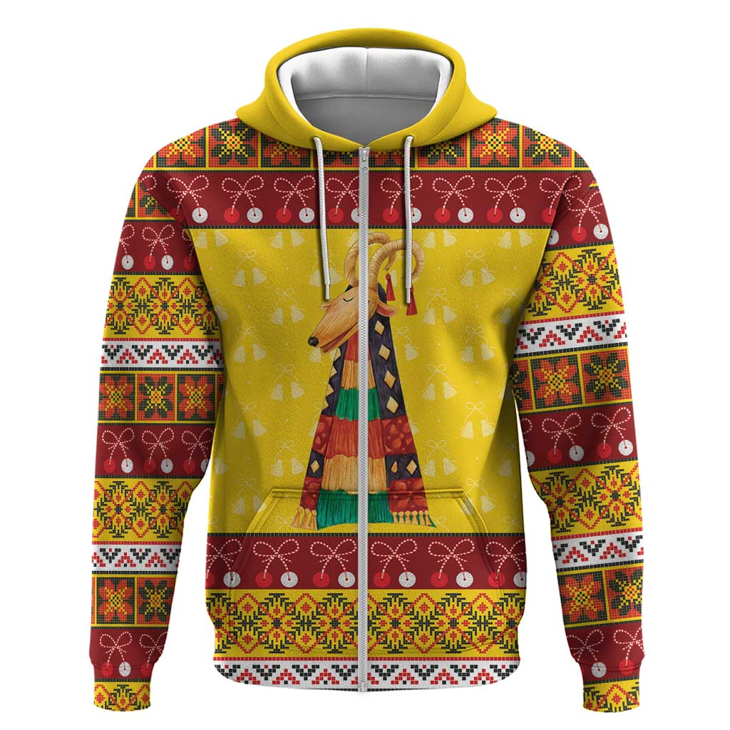 Personalized Moldova Christmas Zip Hoodie Capra Goat Folk Costume - Wonder Print Shop