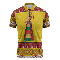 Personalized Moldova Christmas Zipper Polo Shirt Capra Goat Folk Costume - Wonder Print Shop