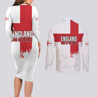 Women Rugby England Couples Matching Long Sleeve Bodycon Dress and Long Sleeve Button Shirt Rise of the Rose World Champions - Wonder Print Shop