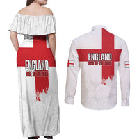 Women Rugby England Couples Matching Off Shoulder Maxi Dress and Long Sleeve Button Shirt Rise of the Rose World Champions - Wonder Print Shop
