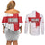 Women Rugby England Couples Matching Off Shoulder Short Dress and Long Sleeve Button Shirt Rise of the Rose World Champions - Wonder Print Shop