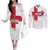 Women Rugby England Couples Matching Off The Shoulder Long Sleeve Dress and Long Sleeve Button Shirt Rise of the Rose World Champions - Wonder Print Shop