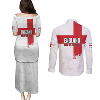 Women Rugby England Couples Matching Puletasi and Long Sleeve Button Shirt Rise of the Rose World Champions - Wonder Print Shop