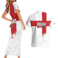 Women Rugby England Couples Matching Short Sleeve Bodycon Dress and Hawaiian Shirt Rise of the Rose World Champions - Wonder Print Shop