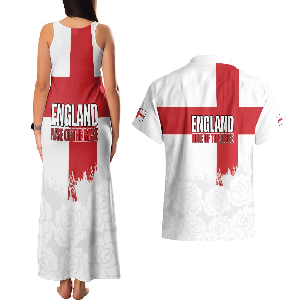 Women Rugby England Couples Matching Tank Maxi Dress and Hawaiian Shirt Rise of the Rose World Champions - Wonder Print Shop