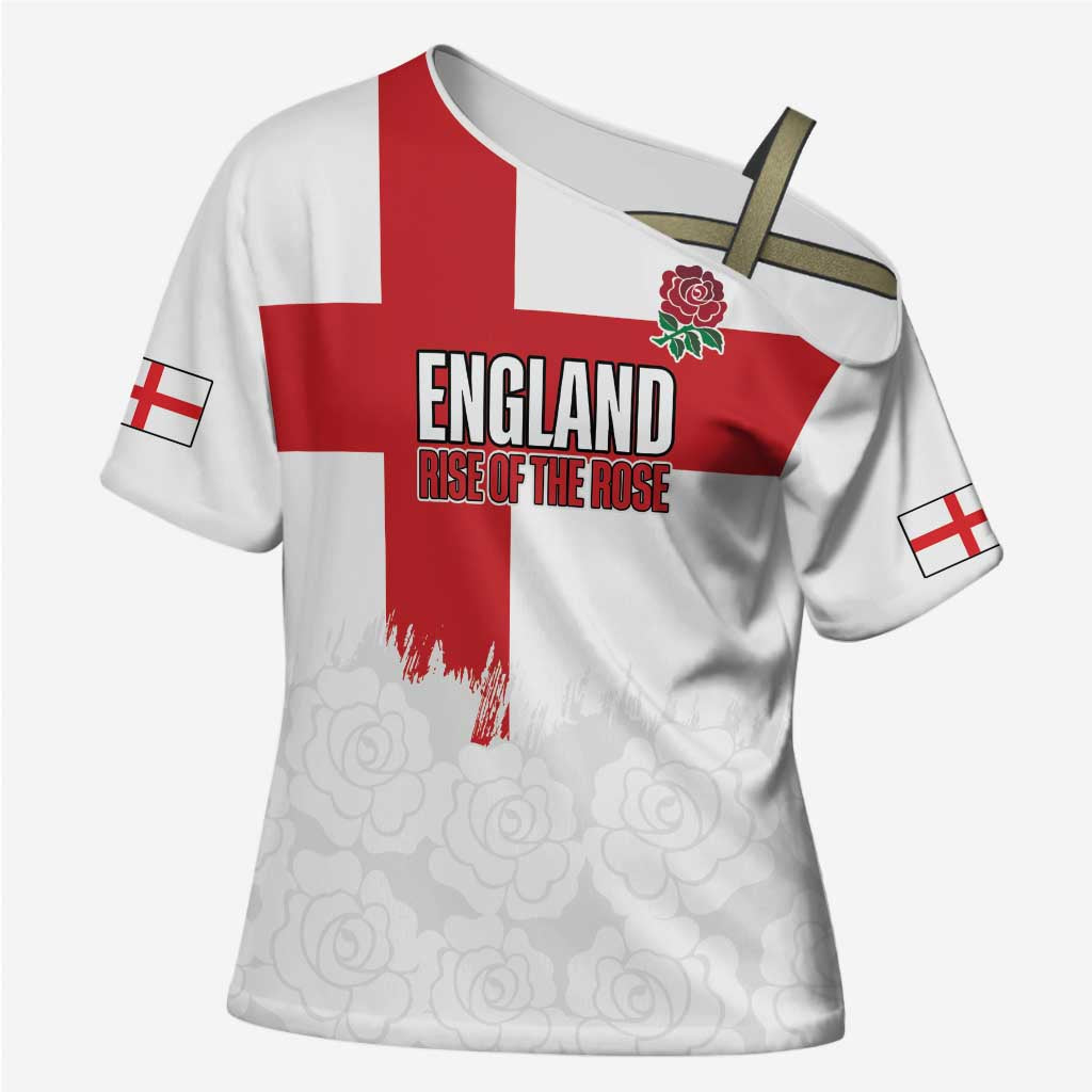 Women Rugby England Cross Shoulder Shirt Rise of the Rose World Champions - Wonder Print Shop