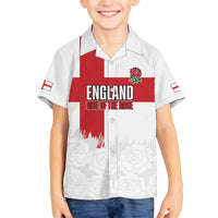 Women Rugby England Family Matching Off The Shoulder Long Sleeve Dress and Hawaiian Shirt Rise of the Rose World Champions - Wonder Print Shop
