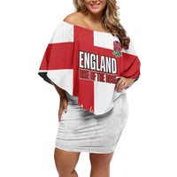 Women Rugby England Family Matching Off Shoulder Short Dress and Hawaiian Shirt Rise of the Rose World Champions - Wonder Print Shop