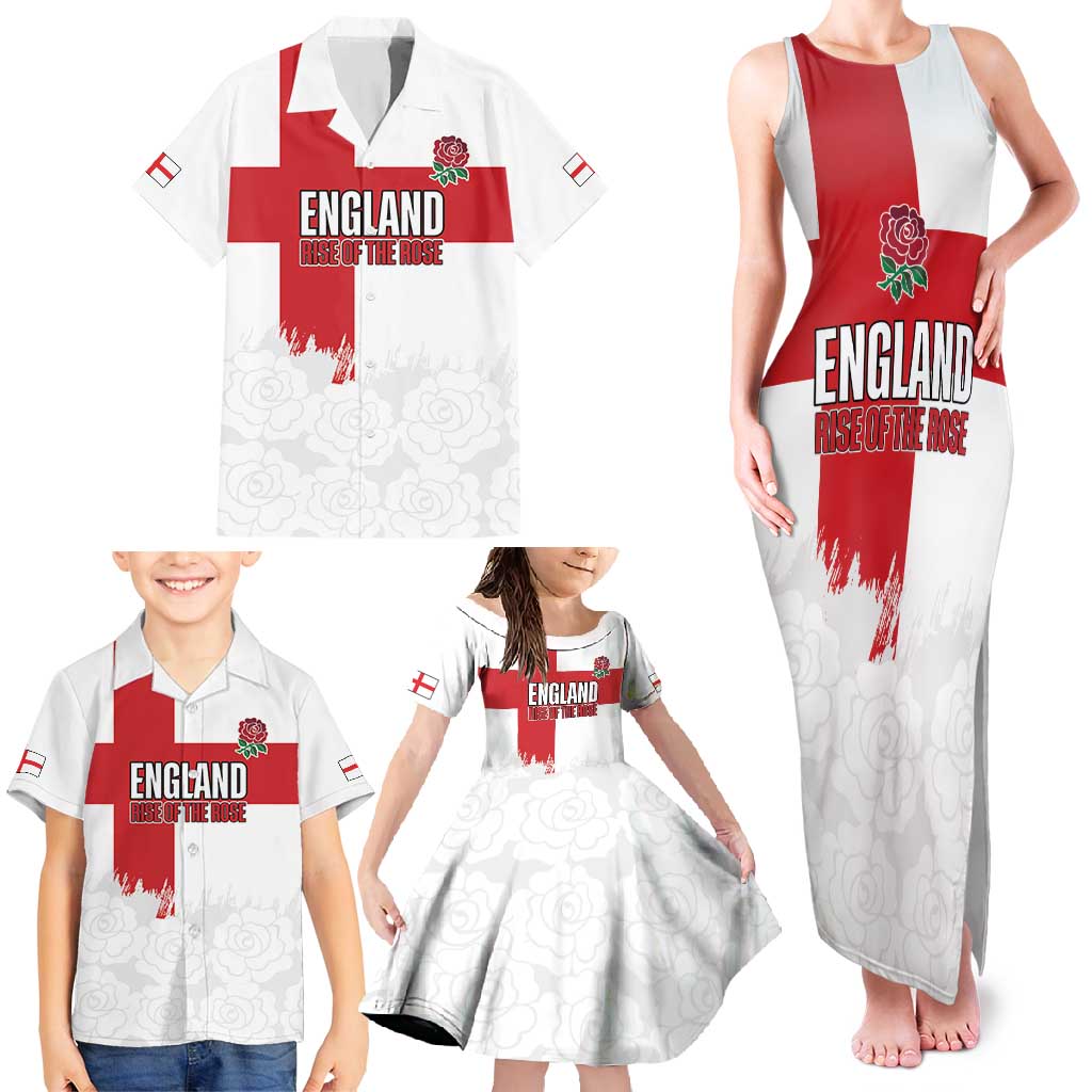 Women Rugby England Family Matching Tank Maxi Dress and Hawaiian Shirt Rise of the Rose World Champions - Wonder Print Shop