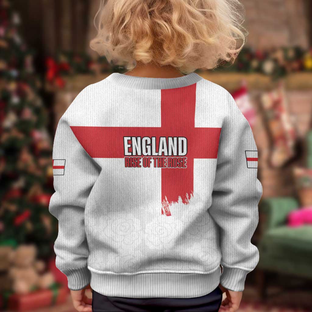 Women Rugby England Kid Ugly Christmas Sweater Rise of the Rose World Champions - Wonder Print Shop