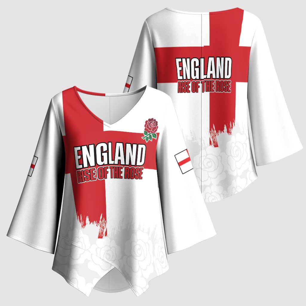 Women Rugby England Kimono Sleeve Blouse Rise of the Rose World Champions - Wonder Print Shop