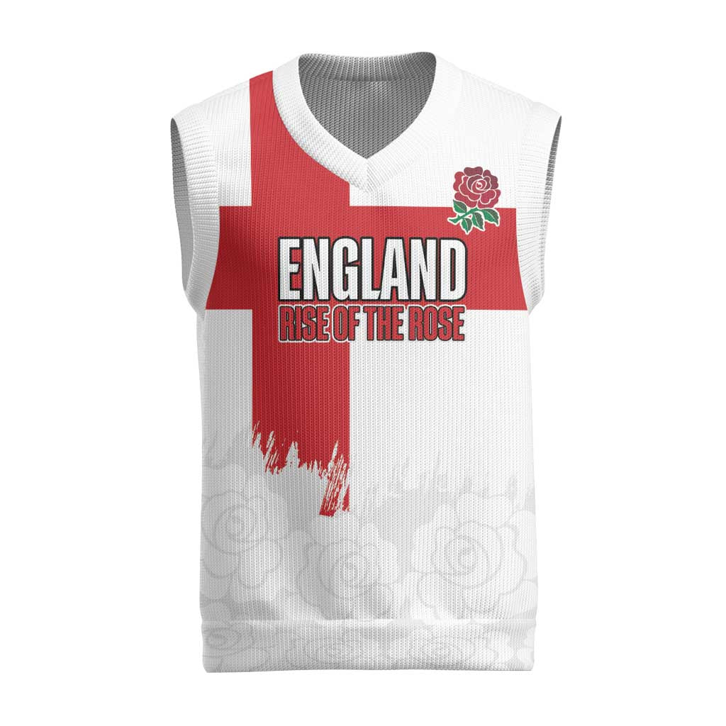 Women Rugby England Christmas Knitted V-Neck Vest Rise of the Rose World Champions - Wonder Print Shop