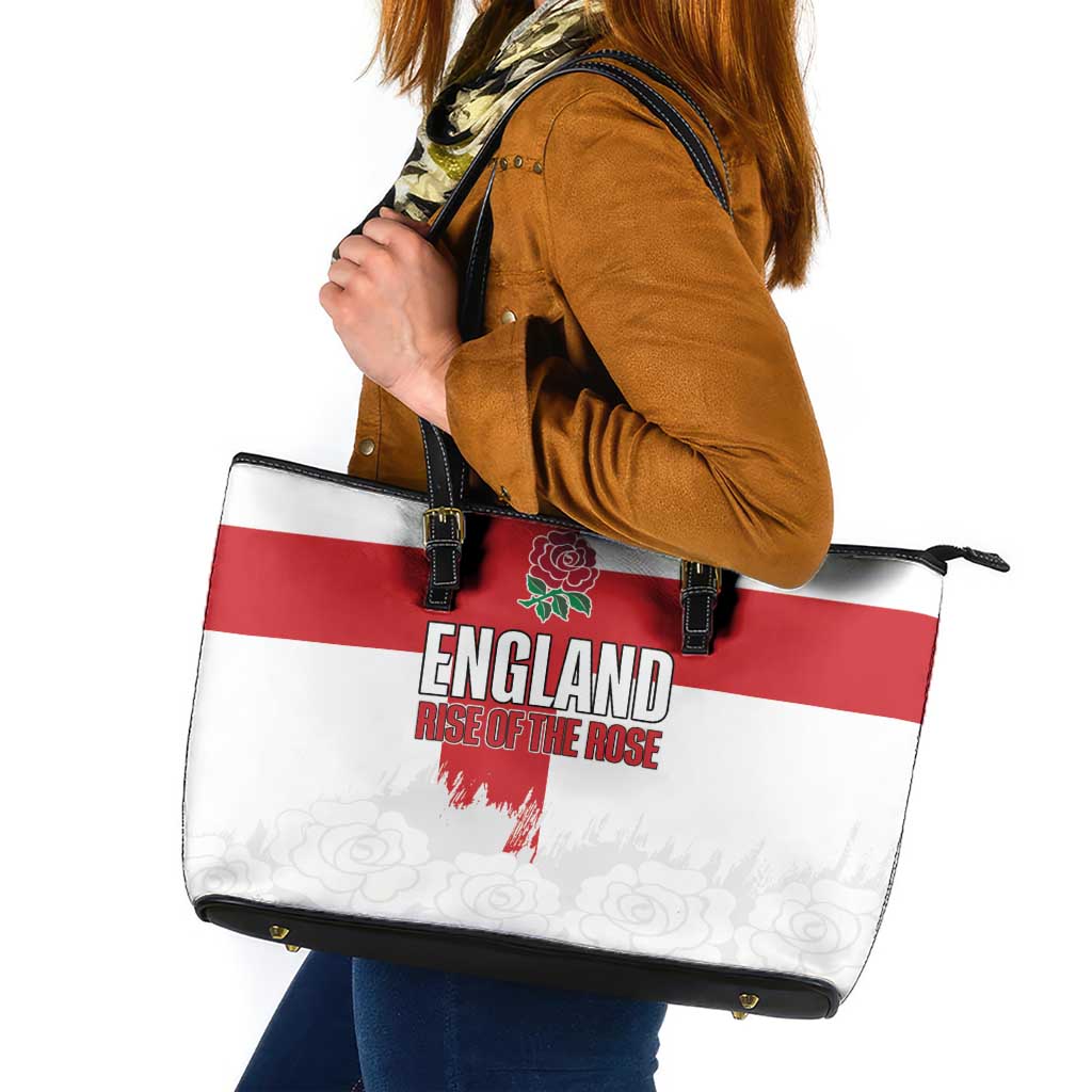 Women Rugby England Leather Tote Bag Rise of the Rose World Champions - Wonder Print Shop