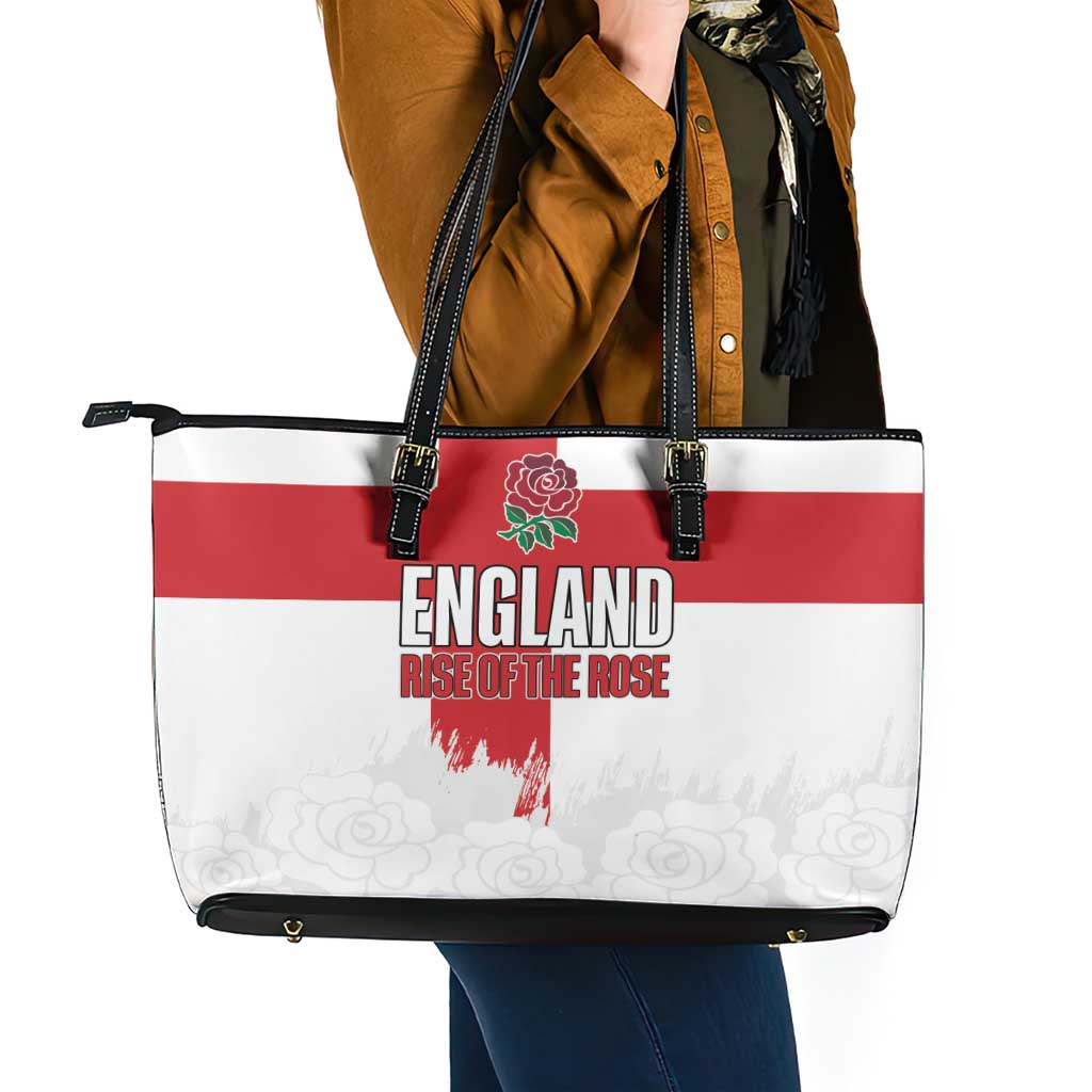 Women Rugby England Leather Tote Bag Rise of the Rose World Champions - Wonder Print Shop