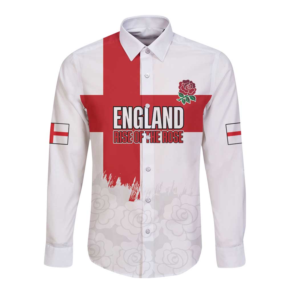 Women Rugby England Long Sleeve Button Shirt Rise of the Rose World Champions - Wonder Print Shop