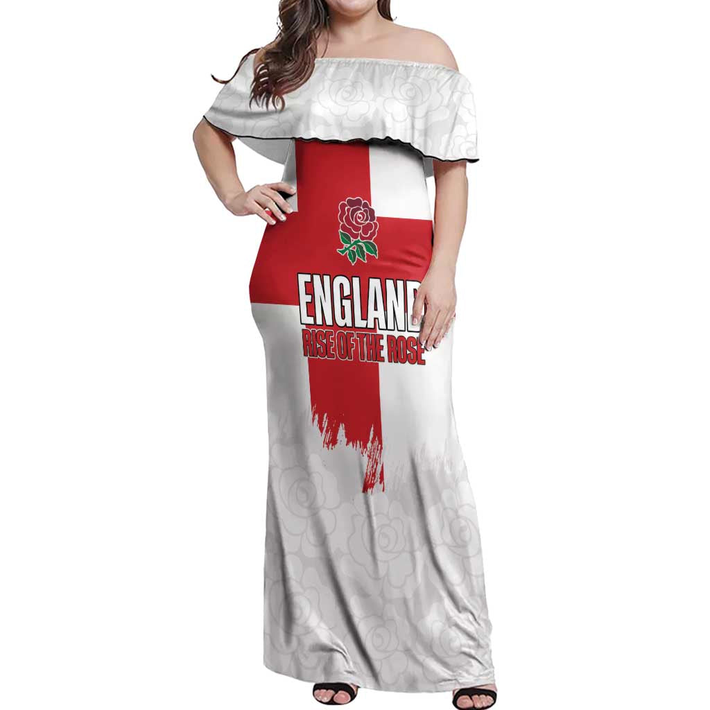Women Rugby England Off Shoulder Maxi Dress Rise of the Rose World Champions - Wonder Print Shop