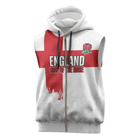 Women Rugby England Sleeveless Zip Hoodie Rise of the Rose World Champions - Wonder Print Shop