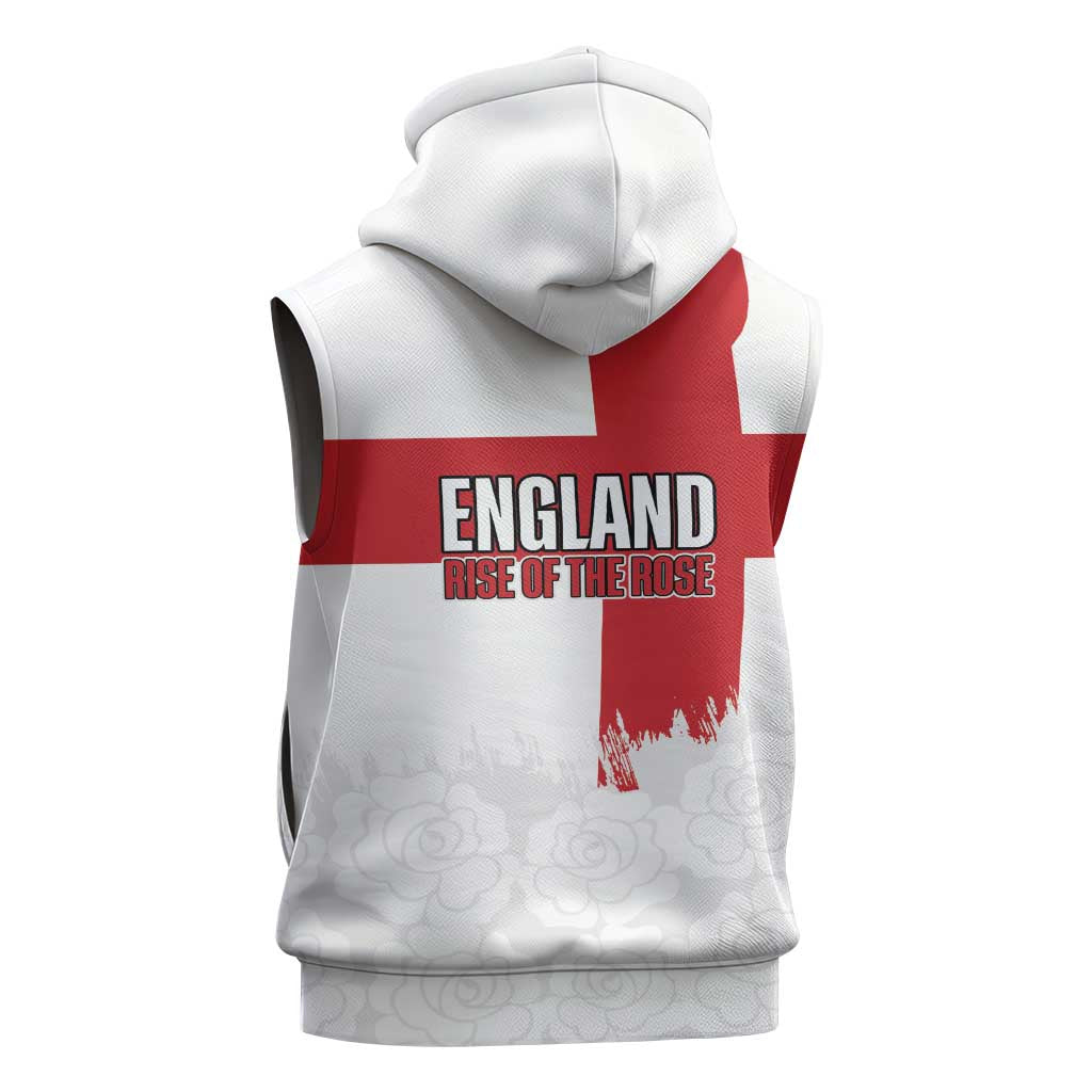 Women Rugby England Sleeveless Zip Hoodie Rise of the Rose World Champions - Wonder Print Shop