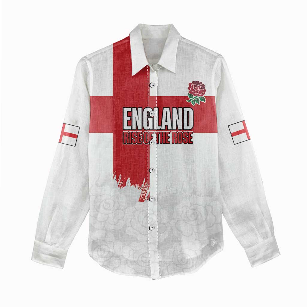 Women Rugby England Women Casual Shirt Rise of the Rose World Champions - Wonder Print Shop