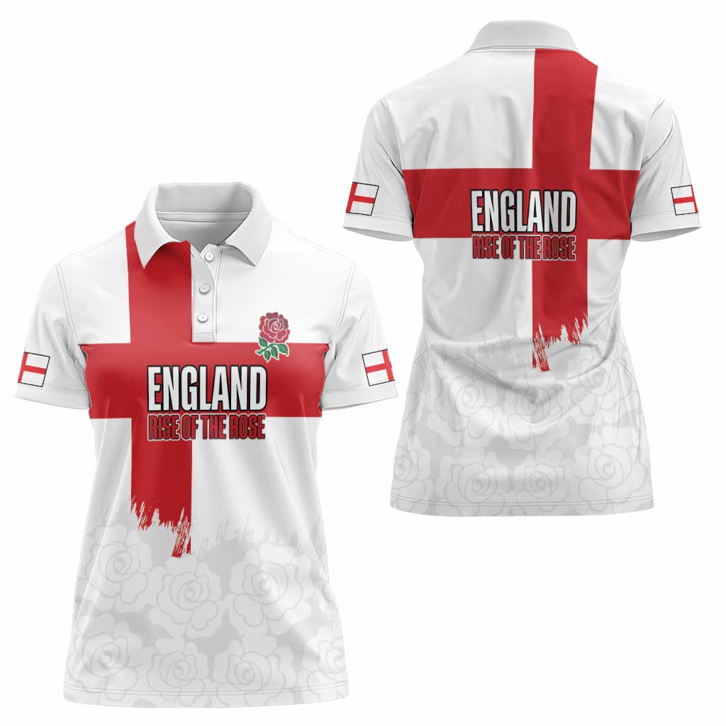 Women Rugby England Women Polo Shirt Rise of the Rose World Champions - Wonder Print Shop