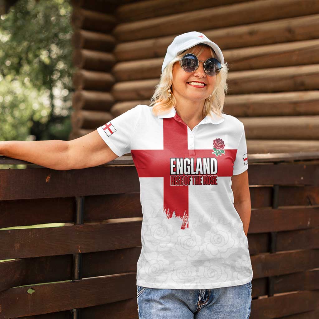 Women Rugby England Women Polo Shirt Rise of the Rose World Champions - Wonder Print Shop