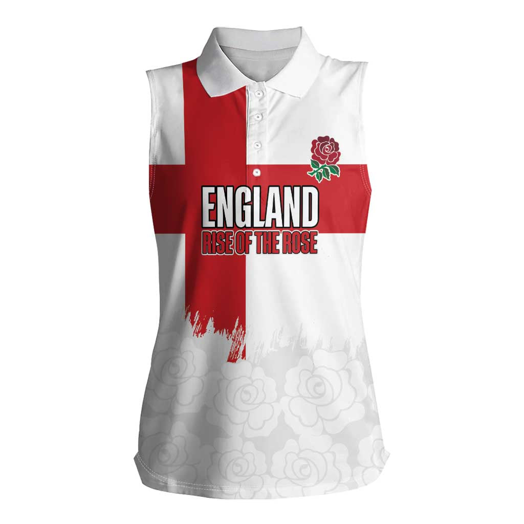 Women Rugby England Women Sleeveless Polo Shirt Rise of the Rose World Champions - Wonder Print Shop