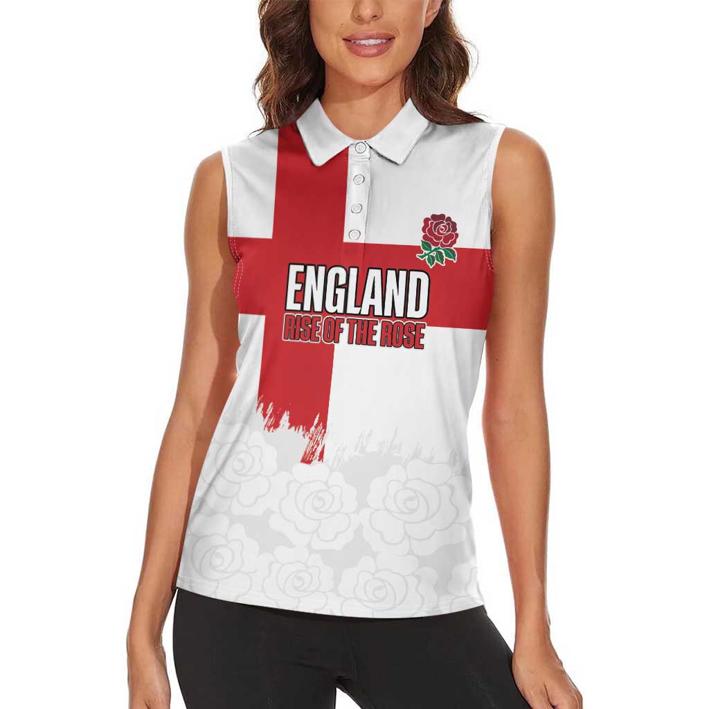 Women Rugby England Women Sleeveless Polo Shirt Rise of the Rose World Champions - Wonder Print Shop