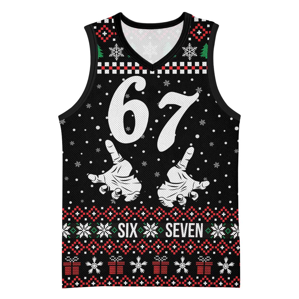 Six Seven Skeleton Hand Christmas Basketball Jersey Meme Gen Alpha Slang - Wonder Print Shop