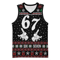 Six Seven Skeleton Hand Christmas Basketball Jersey Meme Gen Alpha Slang - Wonder Print Shop