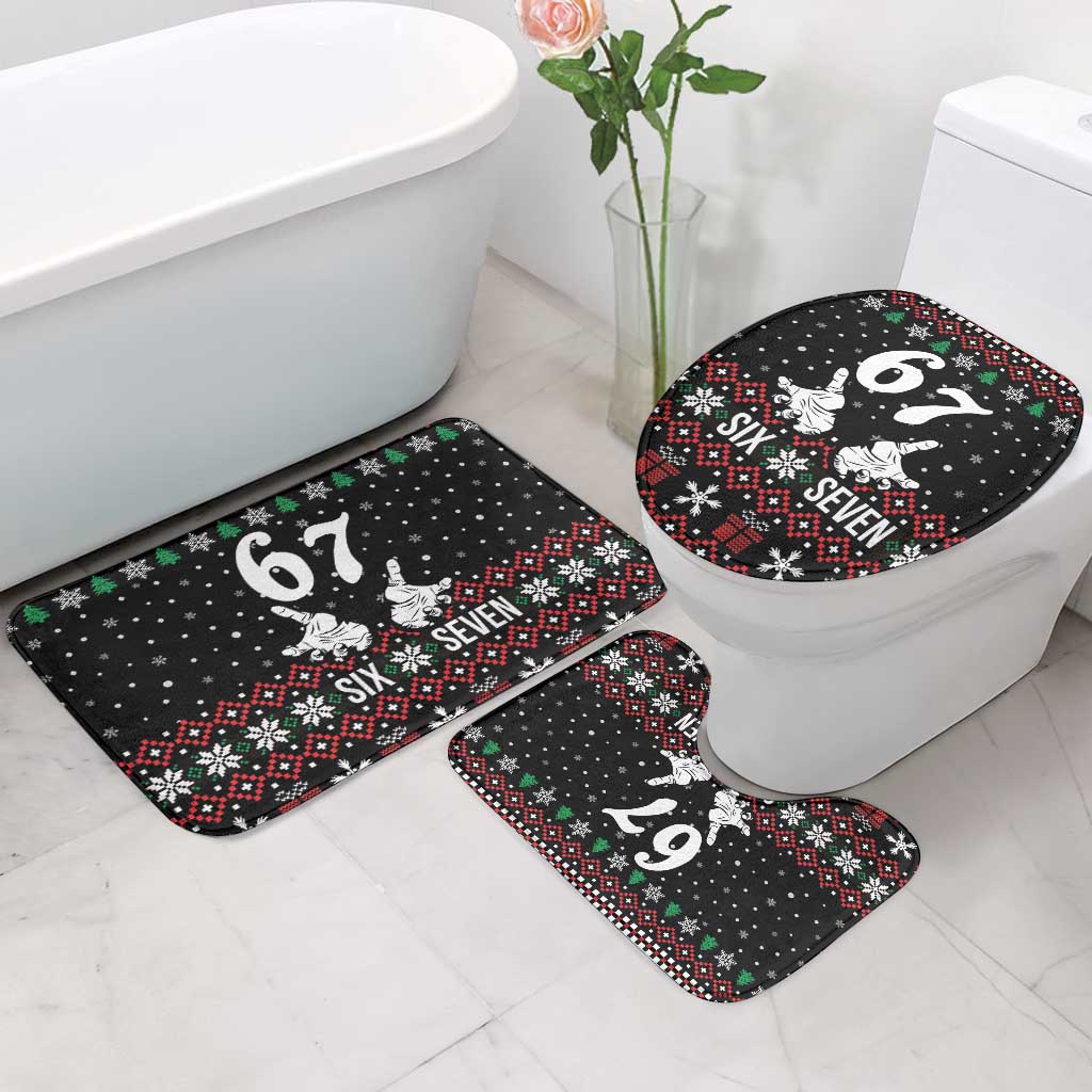 Six Seven Skeleton Hand Christmas Bathroom Set Meme Gen Alpha Slang - Wonder Print Shop