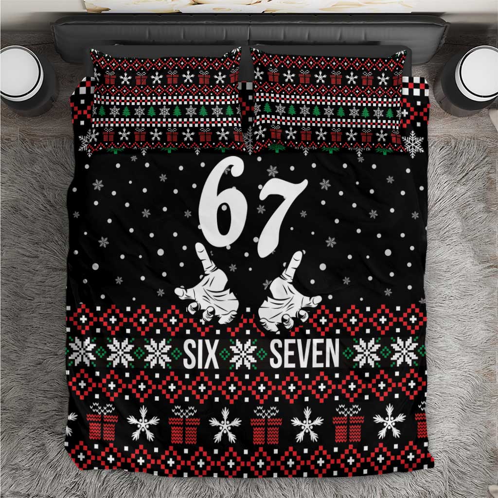 Six Seven Skeleton Hand Christmas Bedding Set Meme Gen Alpha Slang - Wonder Print Shop