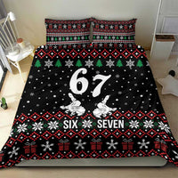 Six Seven Skeleton Hand Christmas Bedding Set Meme Gen Alpha Slang - Wonder Print Shop