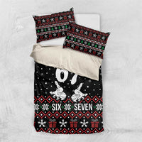 Six Seven Skeleton Hand Christmas Bedding Set Meme Gen Alpha Slang - Wonder Print Shop