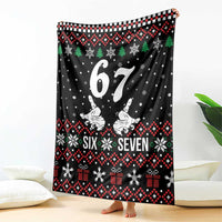 Six Seven Skeleton Hand Christmas Blanket Meme Gen Alpha Slang - Wonder Print Shop