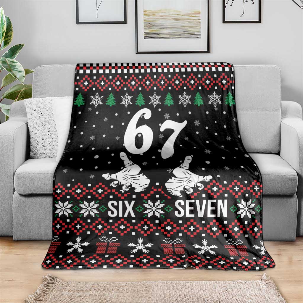 Six Seven Skeleton Hand Christmas Blanket Meme Gen Alpha Slang - Wonder Print Shop