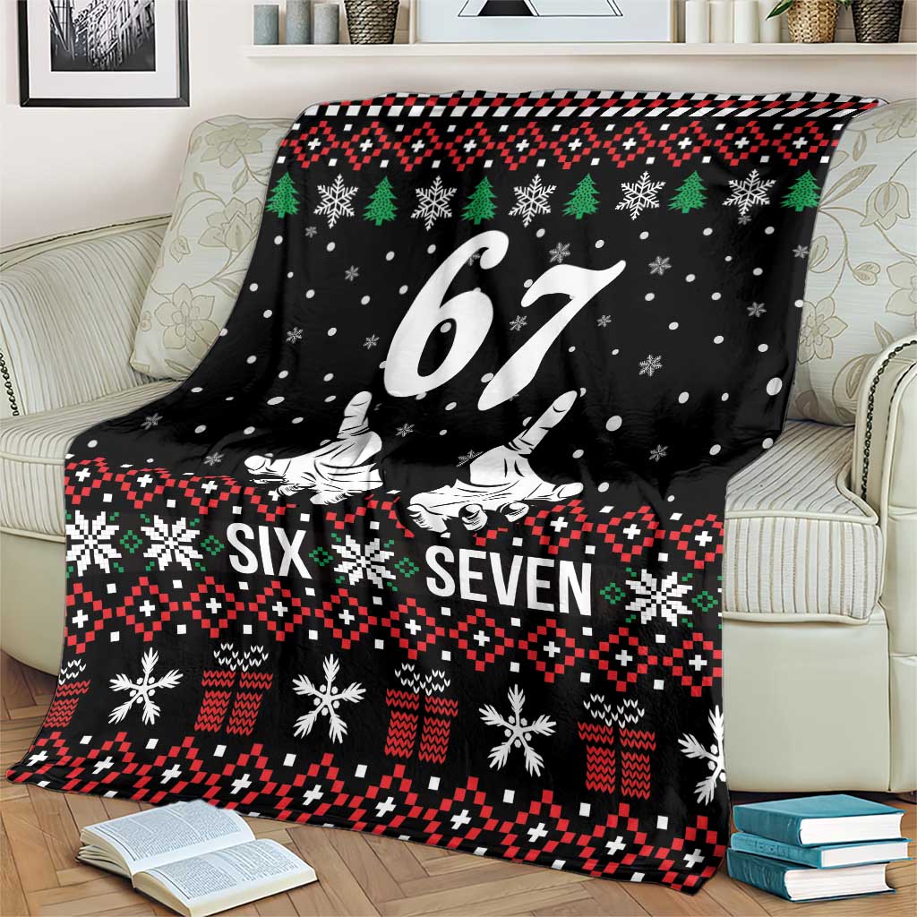 Six Seven Skeleton Hand Christmas Blanket Meme Gen Alpha Slang - Wonder Print Shop